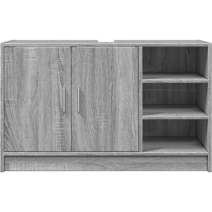 vidaXL Waschbeckenunterschrank Grau Sonoma 90x29x55 cm Holzwerkstoff 848127 – Bild 7