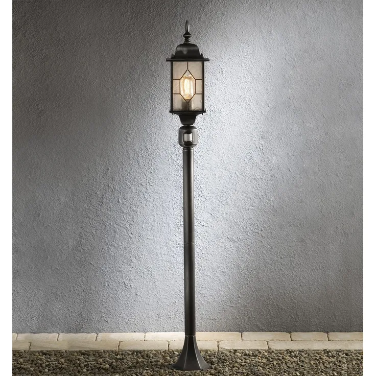 KONSTSMIDE No. 7249-759 Aussenwegeleuchte Milano mit Sensor Alu Schwarz Silber IP43