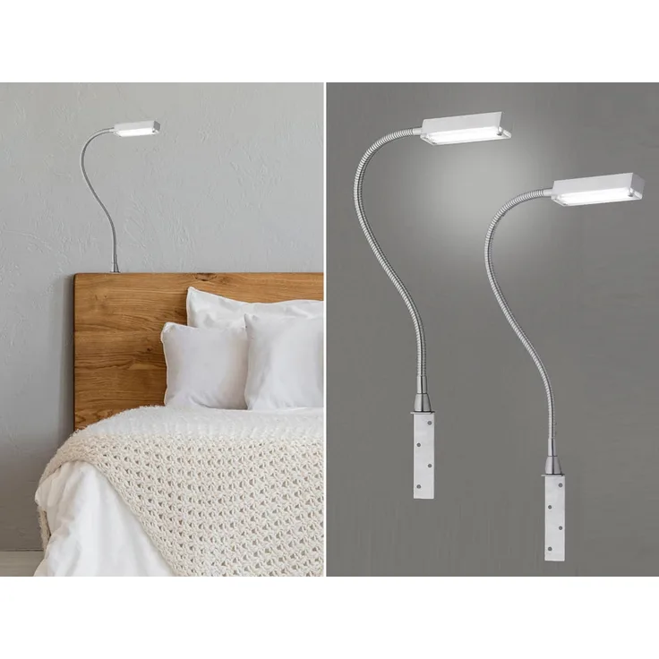 2er SET LED Leselampen dimmbar, Bettlampen zum Anschrauben, Breite 3cm