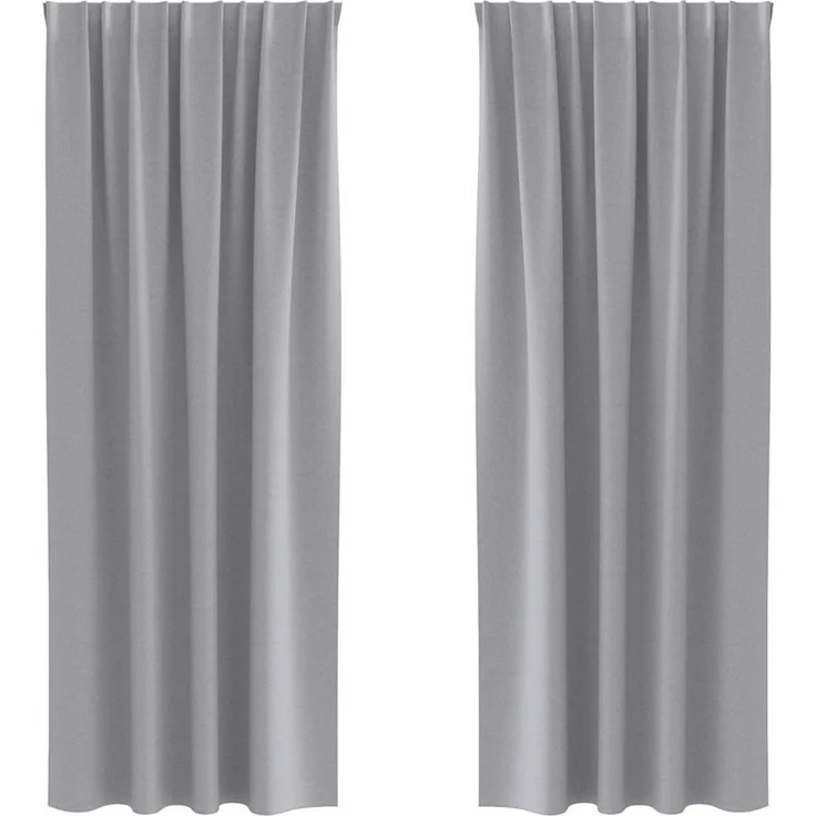 vidaXL Verdunkelungs-Vorhänge mit Ringen 2 stk. Hellgrau 245 x 140 cm 4107456 – Bild 2
