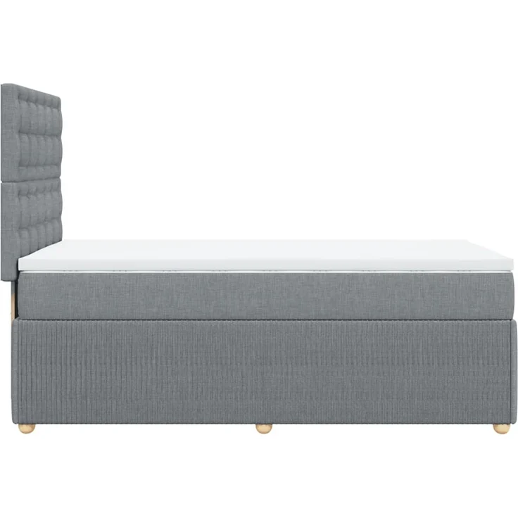vidaXL Boxspringbett mit Matratze Hellgrau 90x190 cm Stoff 3294225 – Bild 7