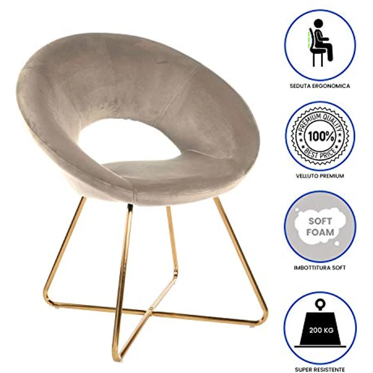 Montemaggi Sessel, Leder, Beige, 71 x 59 x 84 cm MEP39T – Bild 5