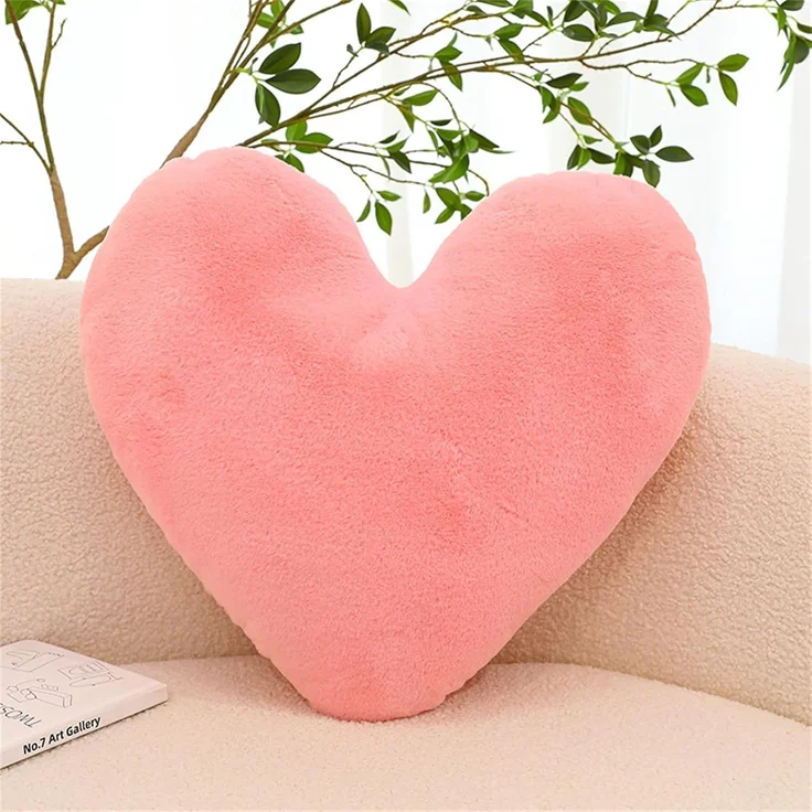 Herzkissen, Herz Kissen Kinderzimmer Decor, Kuschelkissen Kinder Herzform Dekokissen Kopfkissen Kissen Zierkissen für Mädchen & Jungen Zuhause Schlafzimmer Deko (Rosa Herz,60cm) – Bild 1
