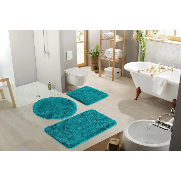 Möve Badematte Superwuschel, Badvorleger, Badezimmer Teppich, Höhe 40 mm, rutschhemmend beschichtet, fußbodenheizungsgeeignet, schnell trocknend, strapazierfähig, Polyester, rund, Mikrofaser-Badematte, Badteppich, rechteckig, rund & als 3-tlg. Set – Bild 3