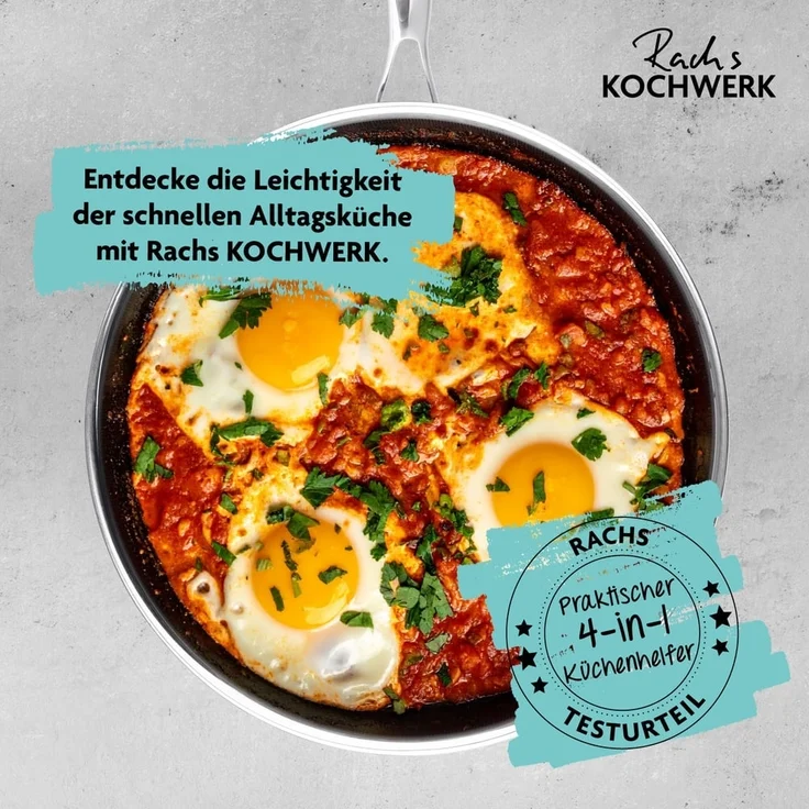 Rachs KOCHWERK Spritzschutzdeckel Silikon Überkoch- und Spritzschutz 31cm schwarz, für Pfannen und Töpfe Abgießhilfe Spritzschutz Dampfgarer Untersetzer – Bild 7