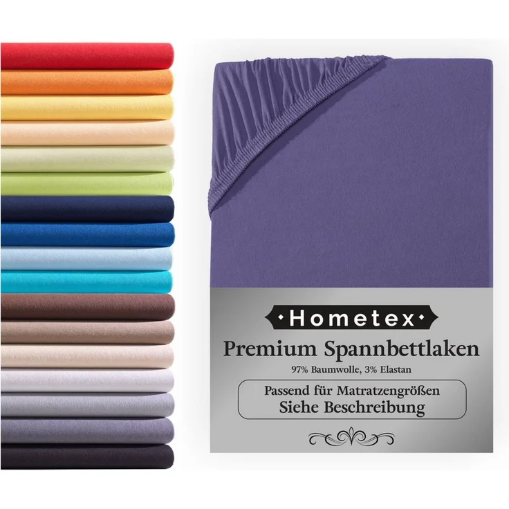 Hometex Premium Textiles Spannbettlaken Premium Boxspringbett Spannbetttuch ideal für Wasserbett und Matratzen, Jersey, Gummizug: Rundumgummizug, Spannbettlaken Premium Qualität 190 g/m², Gekämmte Baumwolle – Bild 5