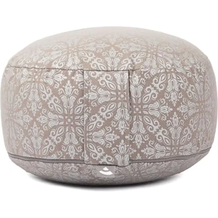 bodhi Meditationskissen Meditationskissen RONDO, 32 x 20 cm Raja, taupe/silber, Kapok