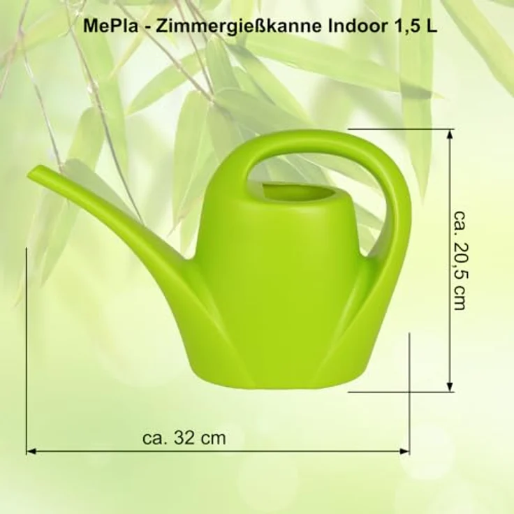 Heimwerkercenter Übertopf MePla - Set Kunststoff Gießkanne 1,5l Indoor + Sprüher 1,0l lemongrün – Bild 3