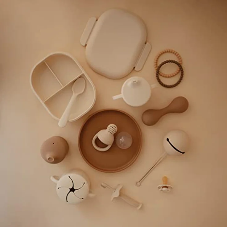 Mushie - Lunchbox Inkl. Besteck - Ivory Beige – Bild 7