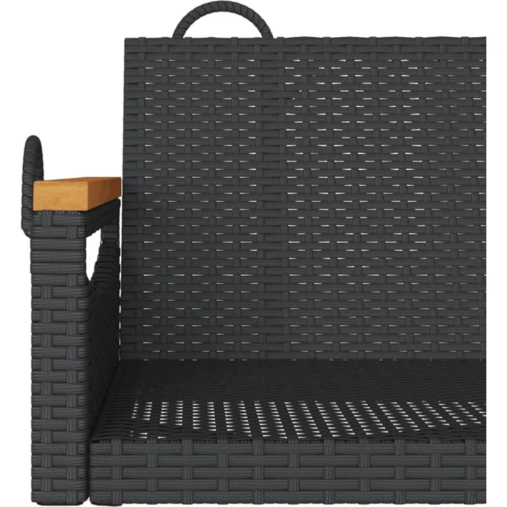 vidaXL Hängebank Schwarz 109x62x40 cm Poly Rattan 368143 – Bild 8
