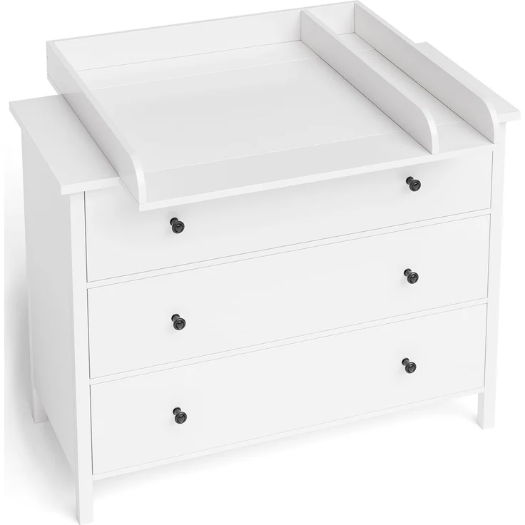 Bellabino 'Oti' Wickelaufsatz für IKEA Kommoden (Malm, Hemnes, Nordli), weiß, mit Trennfach (beidseitig montierbar), 10 x 74 x 80 cm – Bild 9
