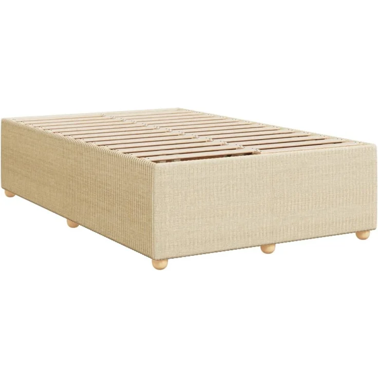 vidaXL Boxspringbett mit Matratze Creme 120x190 cm Stoff 3287407 – Bild 8