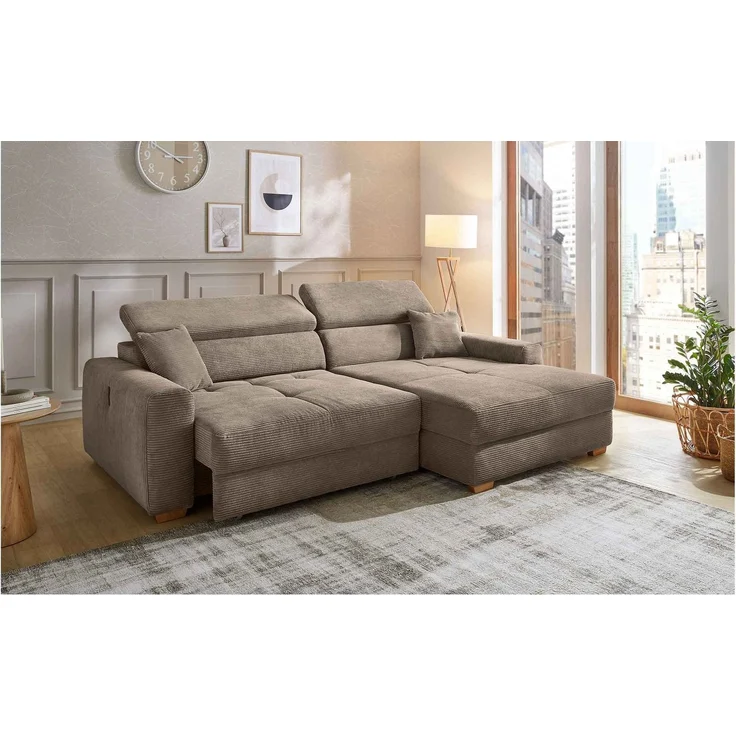 Wohnlandschaft Sammy / Slider, Braun, 277 x 80 x 187 cm – Bild 5
