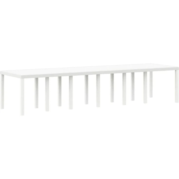 vidaXL Gartentisch Weiß 350 x 100 x 74 cm Poly-Rattan 3378526 – Bild 1