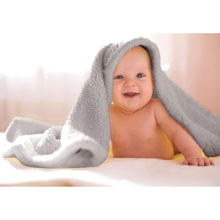 Babydecke Mikrofaser HS hellgrau - silbergrau 70x100 cm – Bild 7