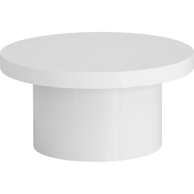 FINEBUY Couchtisch FB107443 (60x60x30 cm MDF, Wohnzimmertisch Hochglanz Pilz), Sofatisch Weiß Modern, Kaffeetisch Klein Rund – Bild 6