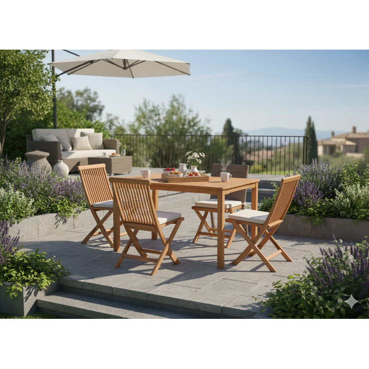 Gartentisch Balkontisch PITTSBURGH 110 x 70 cm aus Eukalyptus – Bild 3