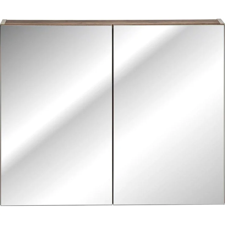 Spiegelschrank 80cm mit LED PUEBLA-56-TAUPE in taupe mit Vintage Oak Nb. B/H/T ca. 80/65-75/17 cm – Bild 5