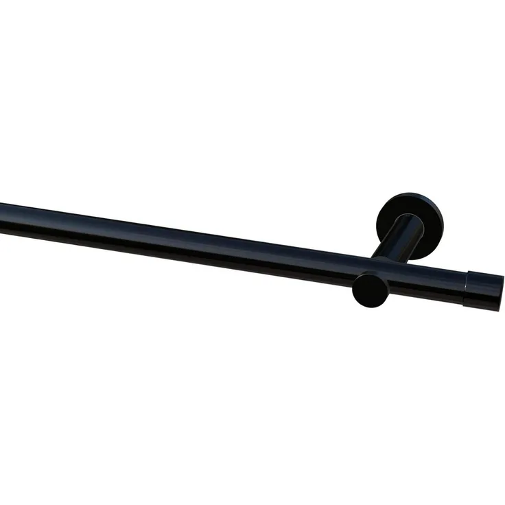 Garduna Gardinenstange Ø 20mm / 1- oder 2-Lauf, 1-läufig, kürzbar, Metall, 2-lauf 1-lauf, Gardinenstange komplett, hochwertig, Fixmaß, 20mm