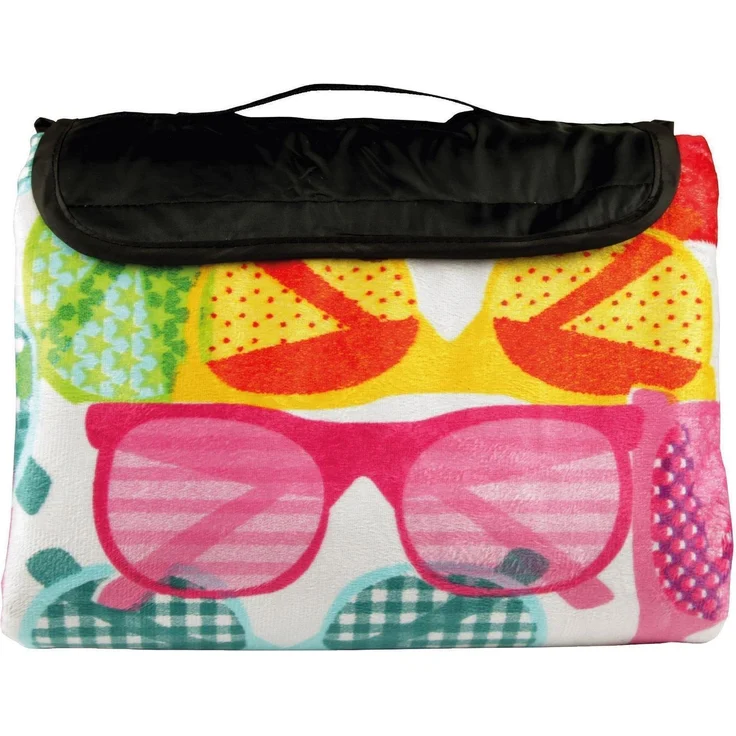 Bc Agentur Picknickdecke wasserabw. mit Fotodruck, Sunglasses-Design, Stranddecke, Kofferraumunterlage, Campingdecke, 80x120 cm – Bild 5