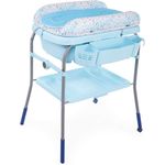 Chicco Cuddle und Bubble Ergonomische Baby-Wickelwanne mit Matratze und weicher Wickelauflage, höhenverstellbar, kompakt schließbar, max. 11 kg, Blau