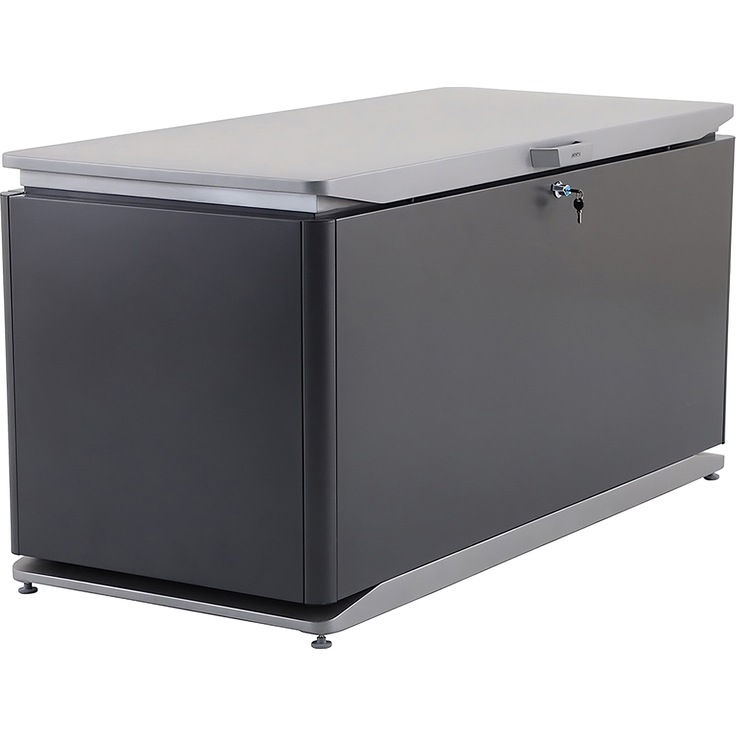 ELEGANO Gartenbox 72x160, Iron Grey / Graphite, Abschließbar, inkl. Einlegekörbe, Aluminium