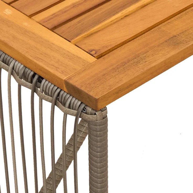 vidaXL Tisch für Outdoor Grau und Braun 80 x 40 x 40 cm Poly-Rattan 42025165 – Bild 8