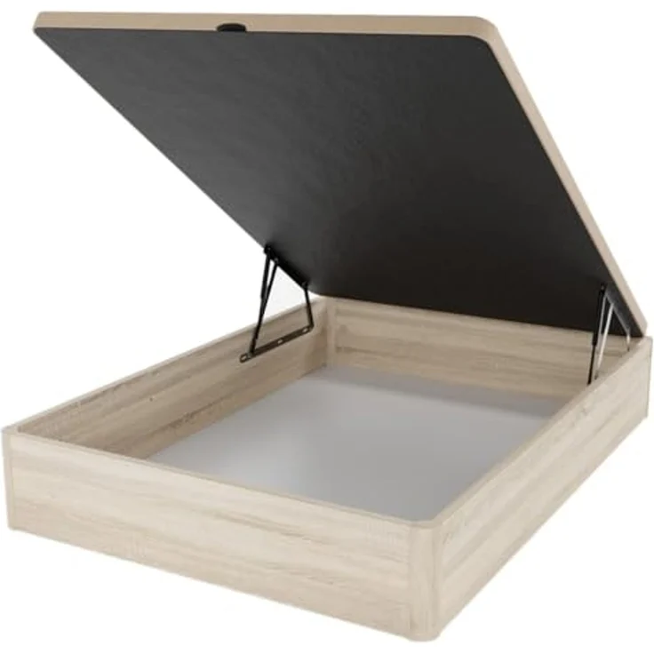 DUÉRMETE ONLINE Aufklappbares Bett, sehr verstärkt, großes Fassungsvermögen, mit atmungsaktivem Deckel, 105 x 190 cm, inkl. Werkzeug, Farbe: Cambria, Holz – Bild 1