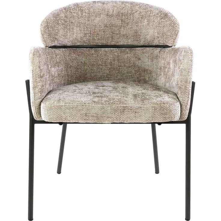 Armstuhl Vura 2er-Set mit Chenille-Bezug und Metallgestell, Sand – Bild 4