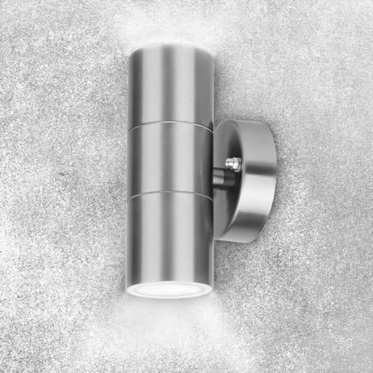 Grafner Außen-Wandleuchte Wandlampe Leuchte GU10 Edelstahl Lichtschein Up&Down, ohne Leuchtmittel, GU10 – Bild 2