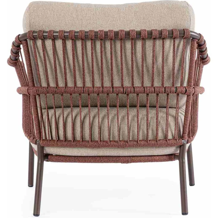Gartensessel Aitalia aus Metall, modernes Design, Java Rot, gepolstert, abnehmbare Kissen – Bild 7