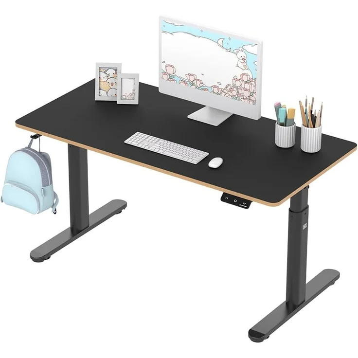 Ultradesk Pulsar Gerade Rechteckige Form MDF-Platten Stahl Gaming Schwarz – Bild 1