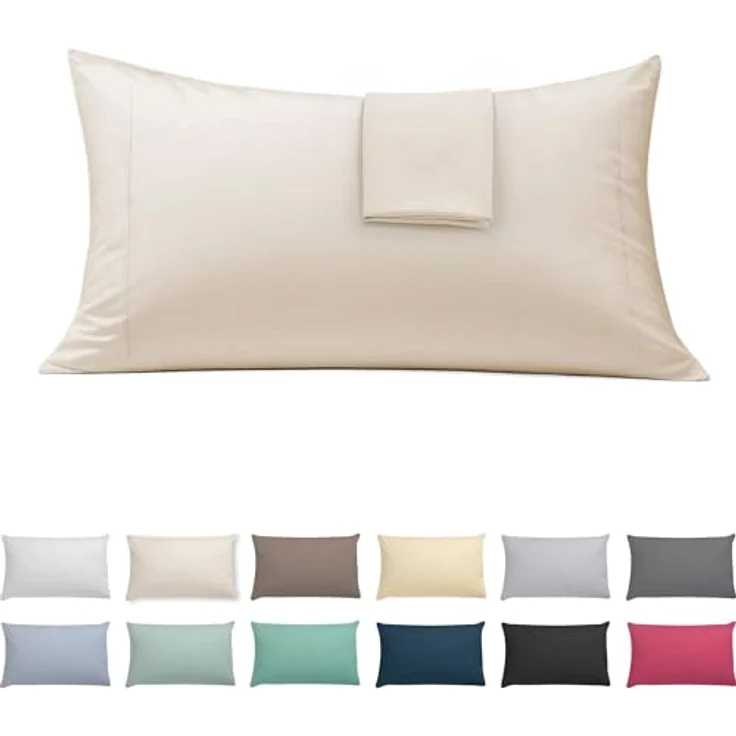 ECOMMERC3 Kissenbezug, 90 cm, extra weich und bequem, Beige, atmungsaktiv, leicht zu waschen – Bild 1