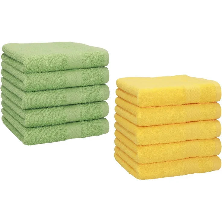 Betz Seiftuch 10 Stück Seiftücher Set Premium Farbe apfelgrün und gelb, (Set, 10-St), Seiflappen