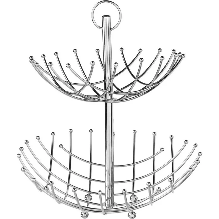 5 Five Simply Smart Obst-Etagere 2-Stöckig, Obstständer, Obstkorb, Metall, Silberfarben, 40 cm, 111526