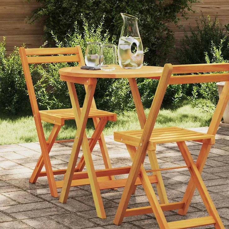vidaXL Gartentisch Natur 60 x 60 x 72 cm Massivholz Akazie 4105491 – Bild 1