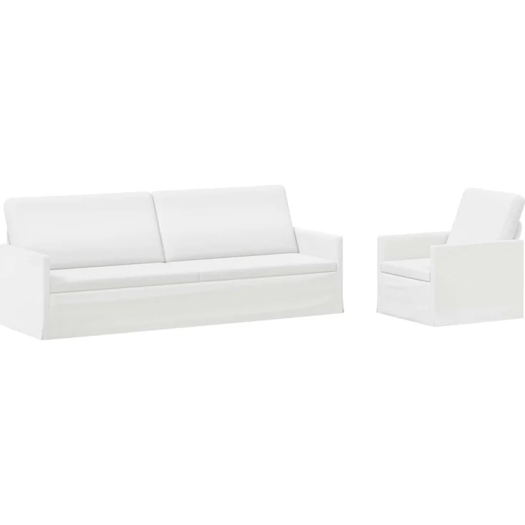vidaXL Sofa-Set 2 pcs Weiß Stoff 3433186 – Bild 1