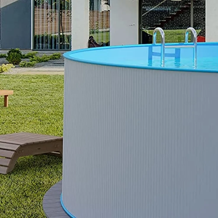 Planet Pool Rundpool Stahlwandpool rund Größe wählbar, 120 cm tief, Sta (Einzelbecken, 1-tlg), verzinkte Stahlwand – Bild 3