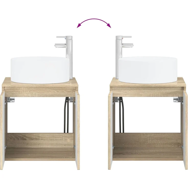 vidaXL Badezimmerschrank-Set 2 stk. Sonoma-Eiche 79,5 x 44,5 x 80 cm 3404106 – Bild 9