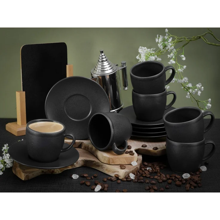 Soft Touch Schwarz, Cappuccinotassen 12-tlg (mo) – Bild 2
