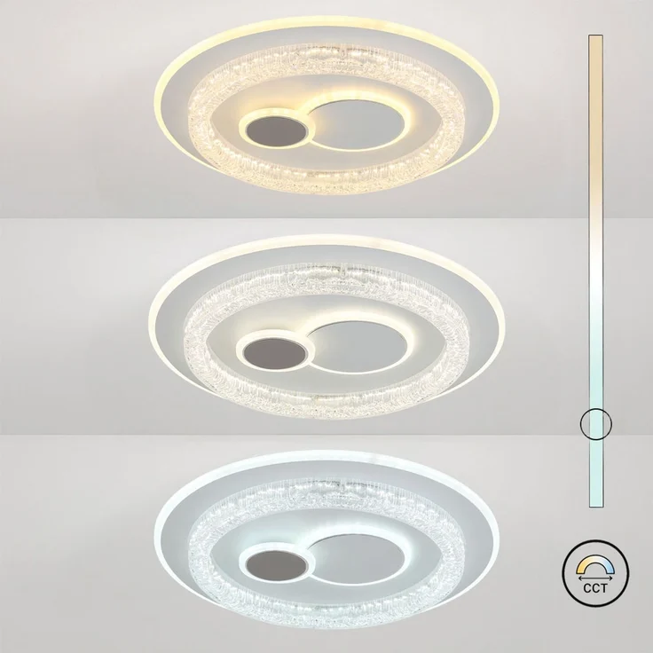 LED Deckenleuchte, Metall, Weiß, CCT, Memory, Farbwechsel, Ø 49,5 cm – Bild 4