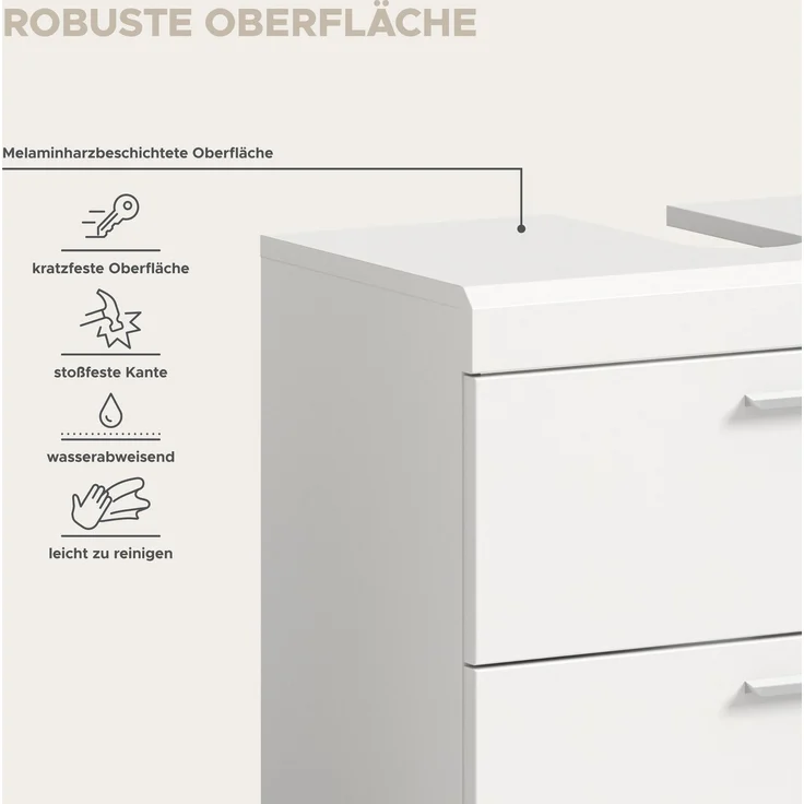 Xonox Scout Badkombination (B/H/T: 60x191x34 cm) in weiß Nachbildung und weiß Hochglanz tiefzieh – Bild 11