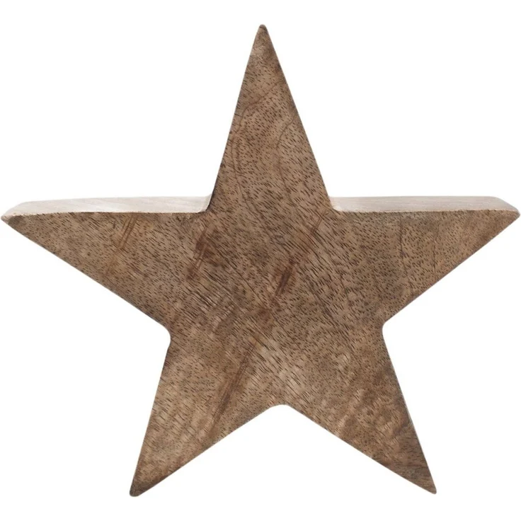 Spetebo Dekostern Mango Holz Stern 2er Set - 20 / 15 cm, Weihnachtstern Tisch Deko – Bild 3