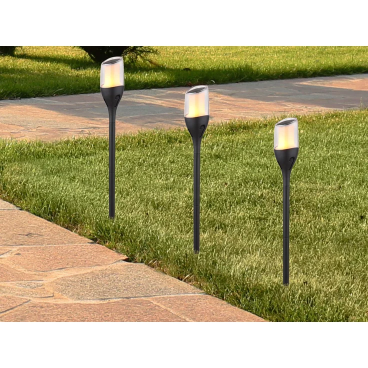 2er Set LED Solarfackeln mit Flammeneffekt, Höhe verlängerbar bis 64,5cm – Bild 5