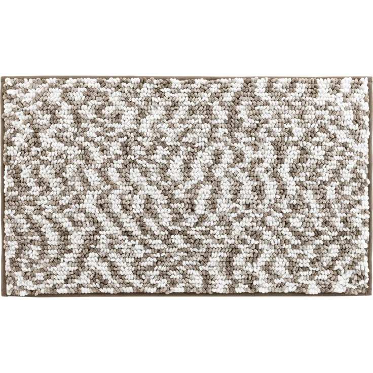 Douceur d'Intérieur Friza Badematte (45x75 cm), Sand/Braun, dreifarbige Mikrofaser
