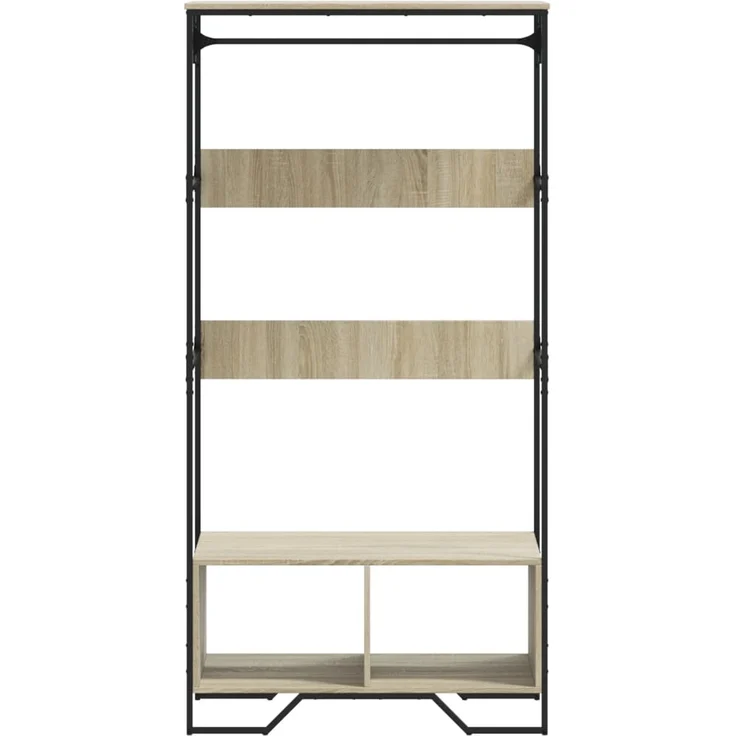 vidaXL Kleiderständer Sonoma-Eiche 90x50x180 cm Holzwerkstoff 848670 – Bild 3