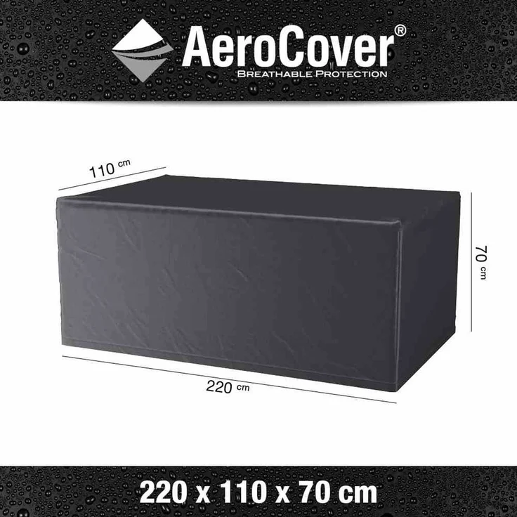 AeroCover Schutzhülle für Tische 220x110x70 cm Schutzhaube Gartentische Tischhülle – Bild 3