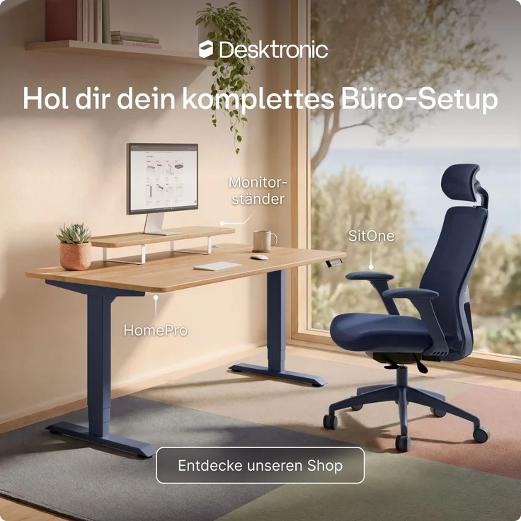 Desktronic Bürostuhl Verstellbarer Ergonomischer SitOne, Blau 4-Dimensional Armlehne, Integrierte 4-Wege-Lendenwirbelstütze – Bild 9
