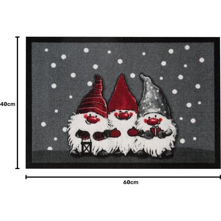 HANSE Home Fußmatte 3 Zwerge, Türmatte, rechteckig, Höhe: 7 mm, Schmutzfangmatte, Outdoor, Rutschfest, Weihnachten, Waschbar, Innen – Bild 2