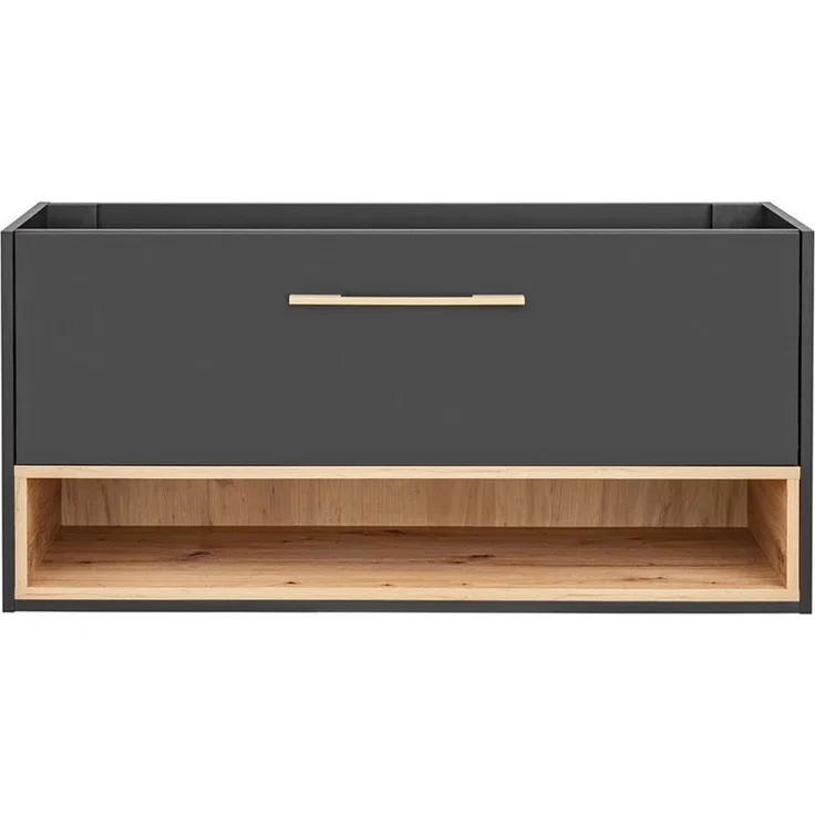Waschtischunterschrank 120 cm BOLOGNA-56 in anthrazit mit Artisan Eiche Nb, B/H/T: ca. 120/57/46 cm
